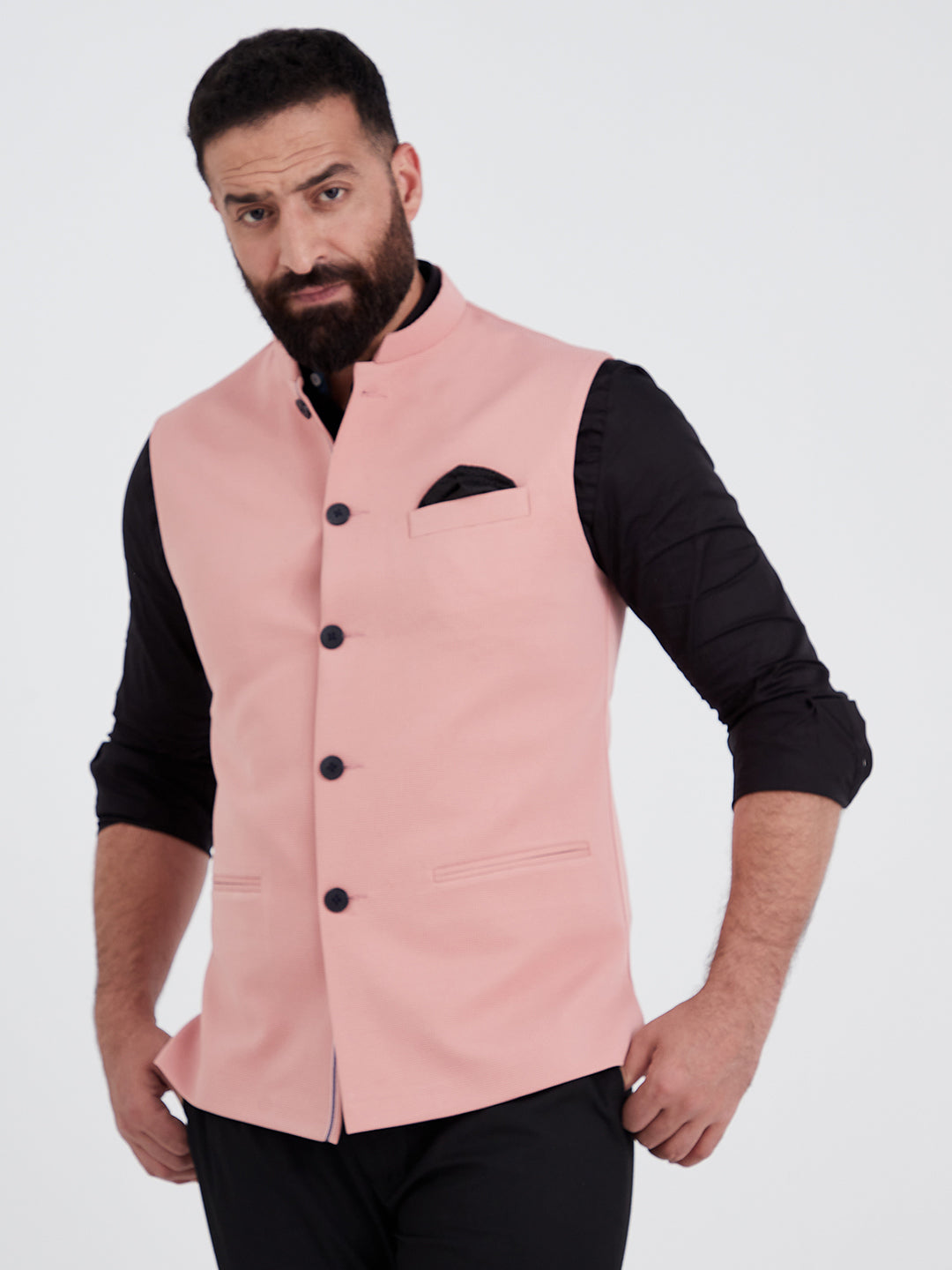 Dusty Rose Nehru Jacket – MR BUTTON