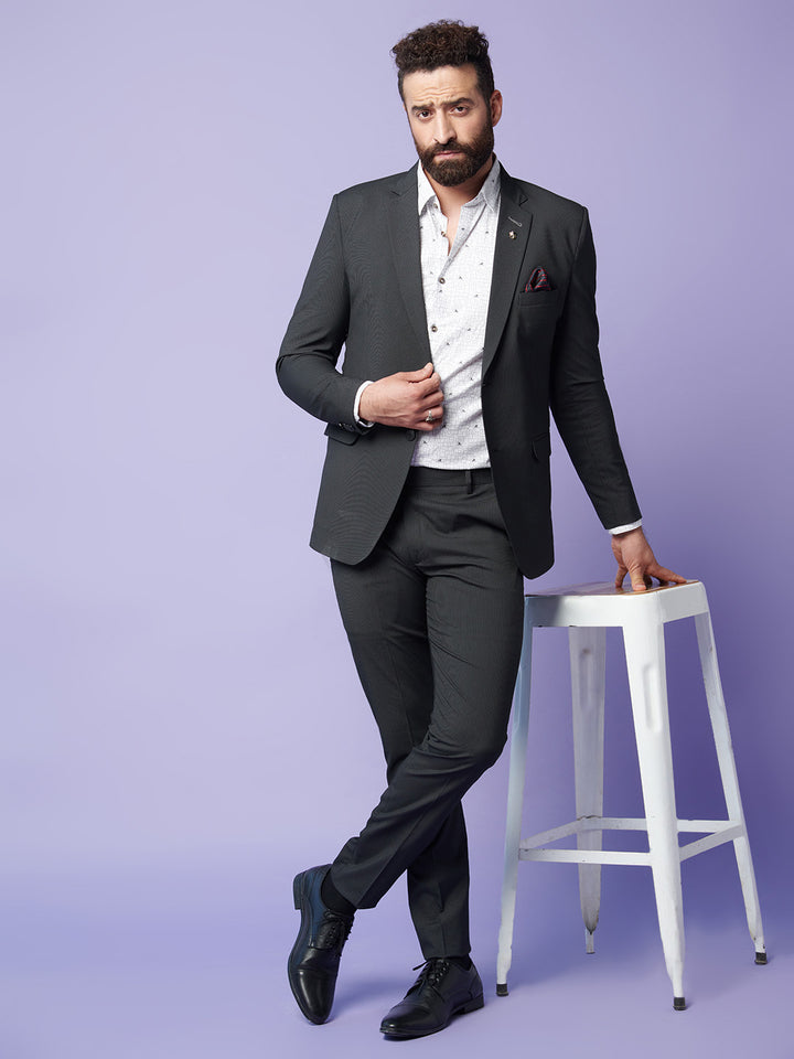 Men In Black Striped Blazer