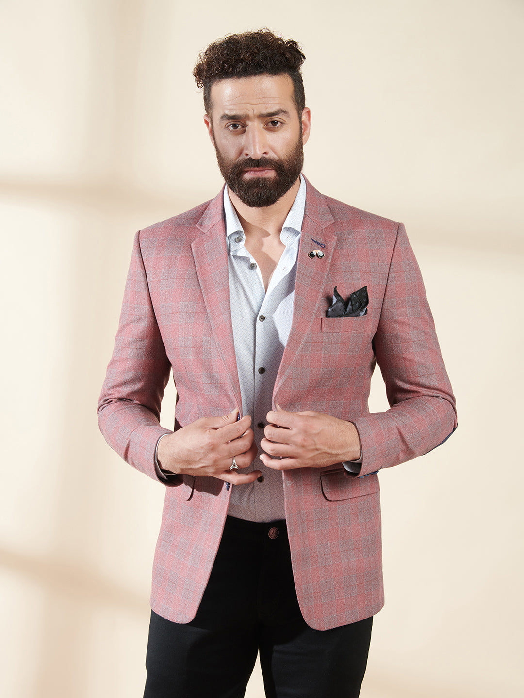 Pink Checks Blazer - Main Image