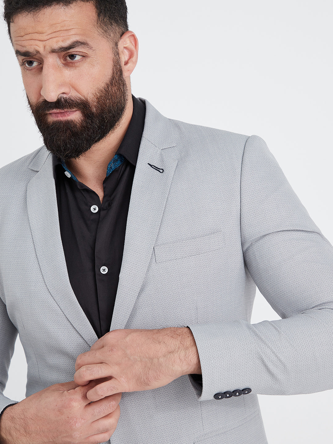 Men Shirt With Grey Coat Grey Jacket Suit Store