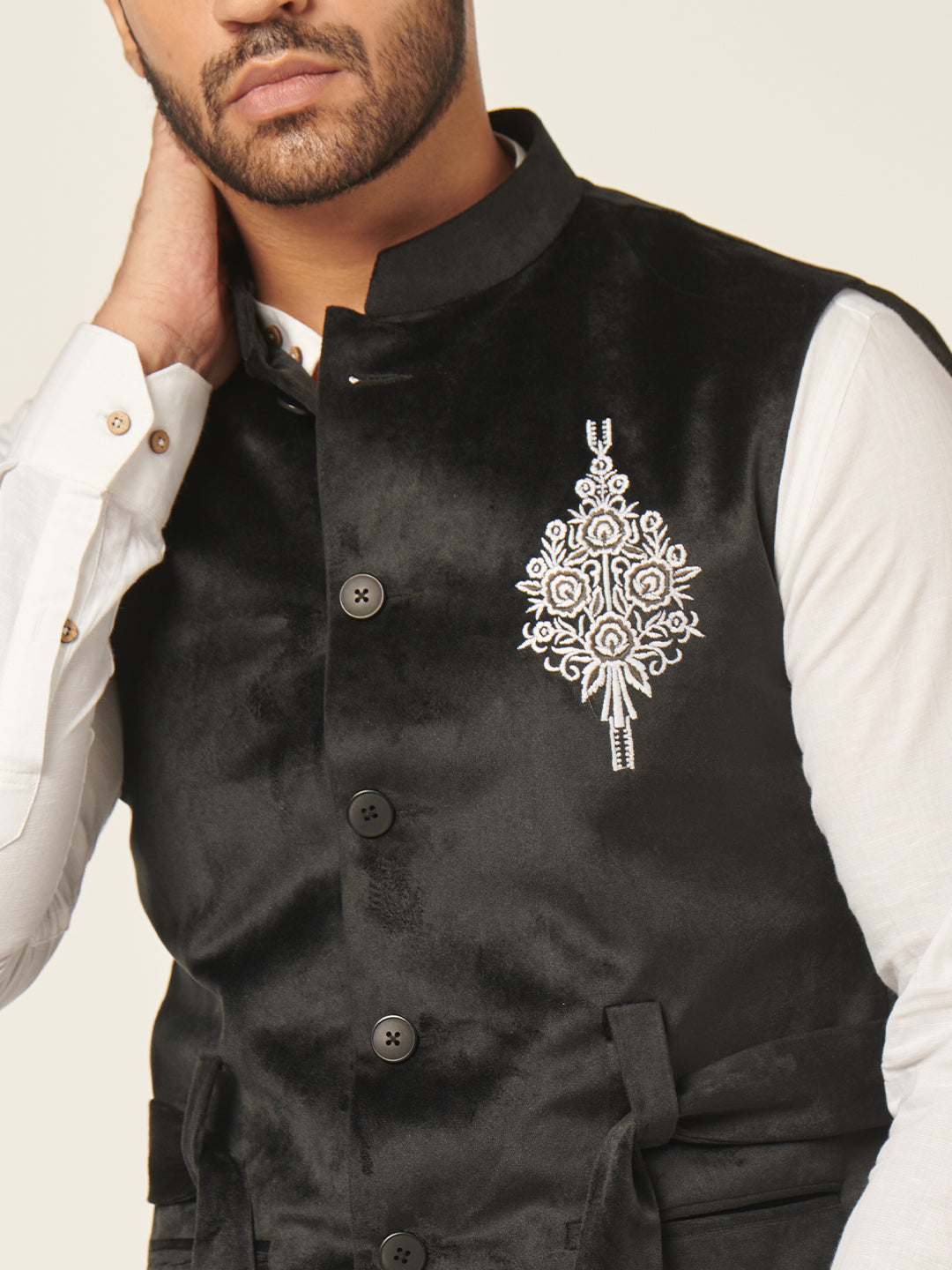 HALF A MAN NEHRU JACKET – MR BUTTON - Main Image
