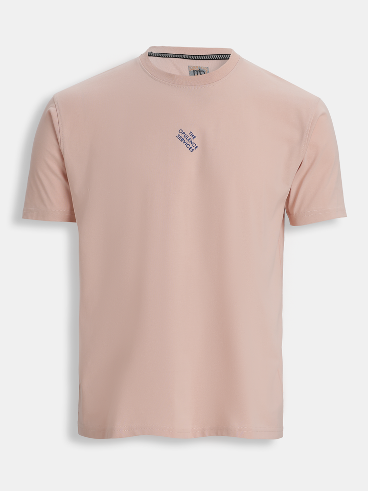 Pink Cotton Boxy Fit Printed Round Neck T-Shirt