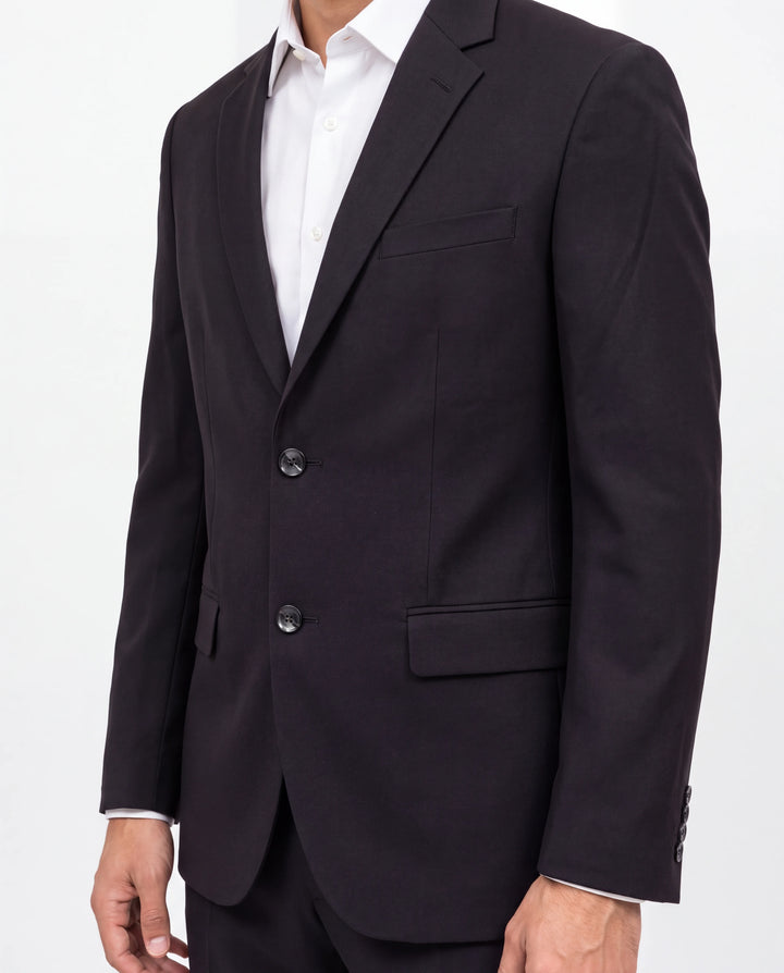 Coffee Solid Slim Fit Lapel Collar Basic Suit Casual Blazer