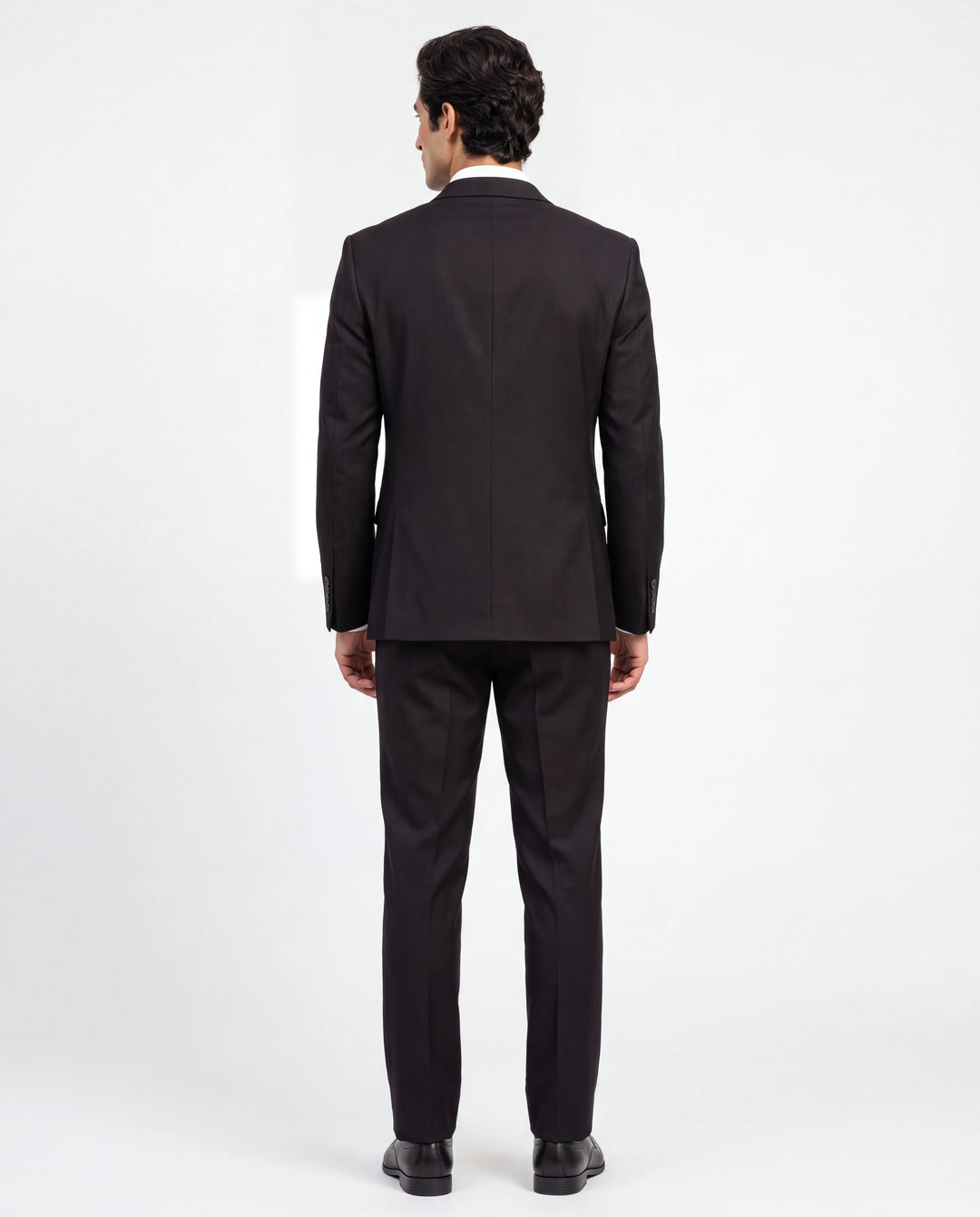Coffee Solid Slim Fit Lapel Collar Basic Suit Casual Blazer