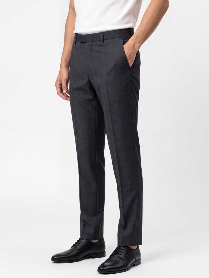 Coffee Slim Fit Plain Expendible Trouser