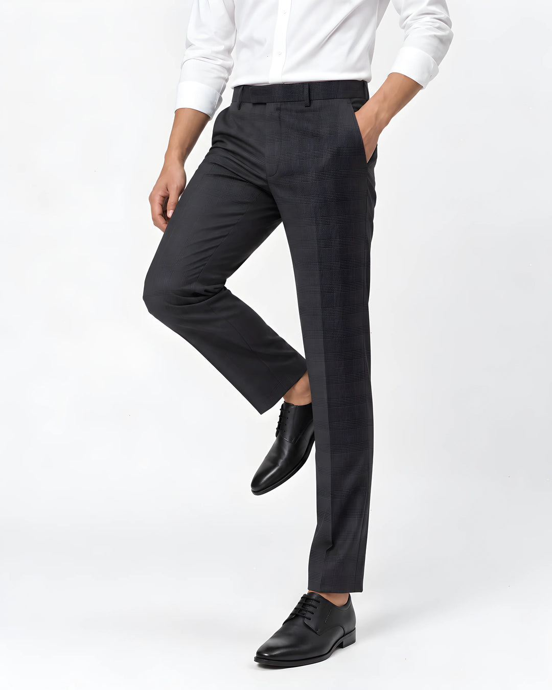 Coffee Slim Fit Plain Expendible Trouser