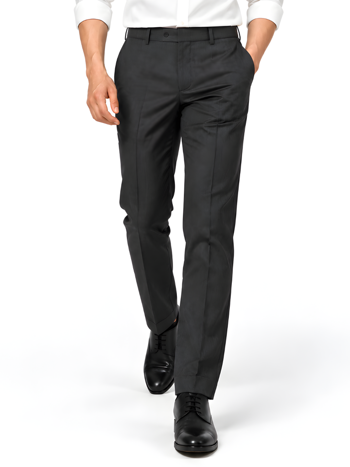 Dark Brown Slim Fit Plain Expendible Trouser