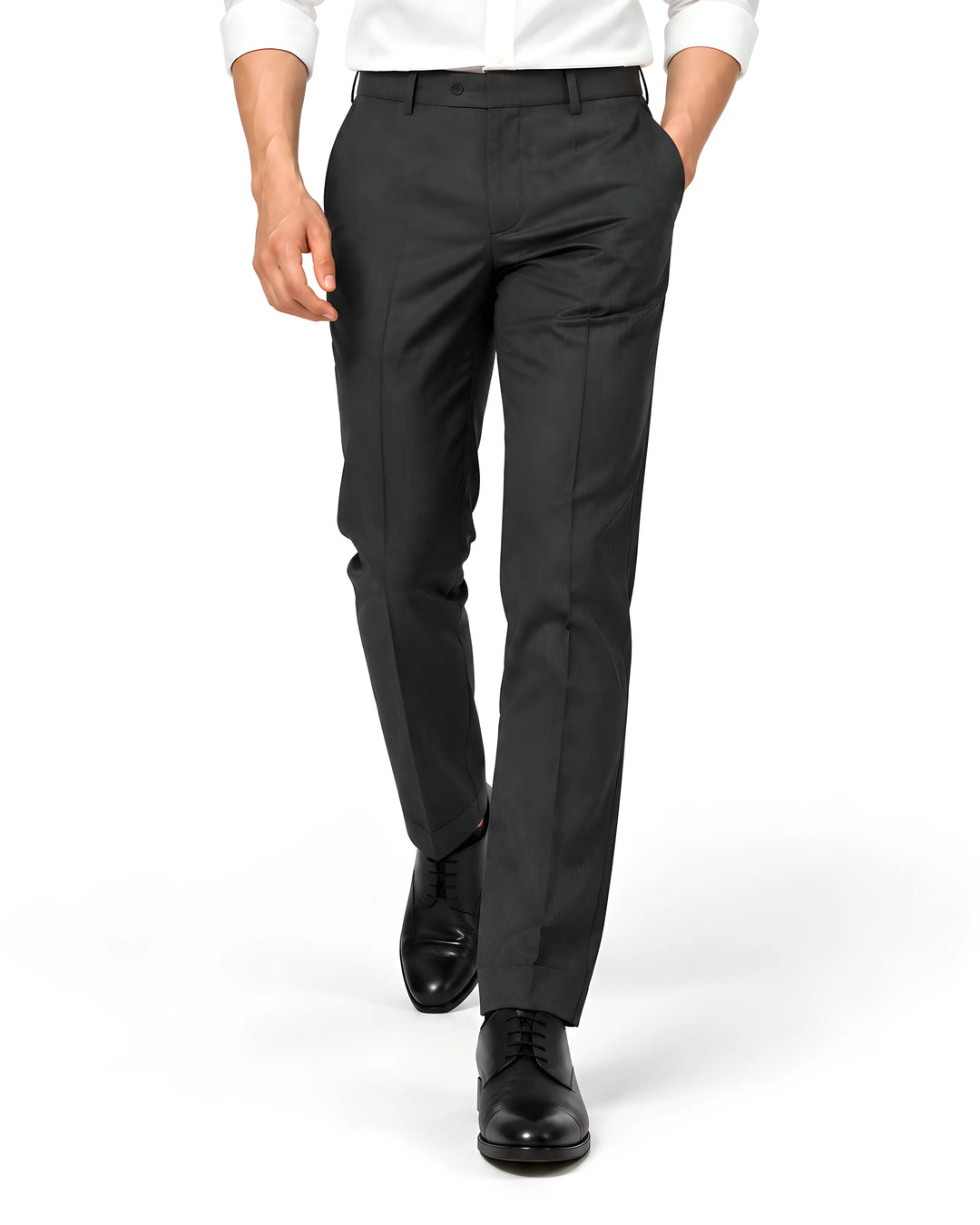Dark Brown Slim Fit Plain Expendible Trouser