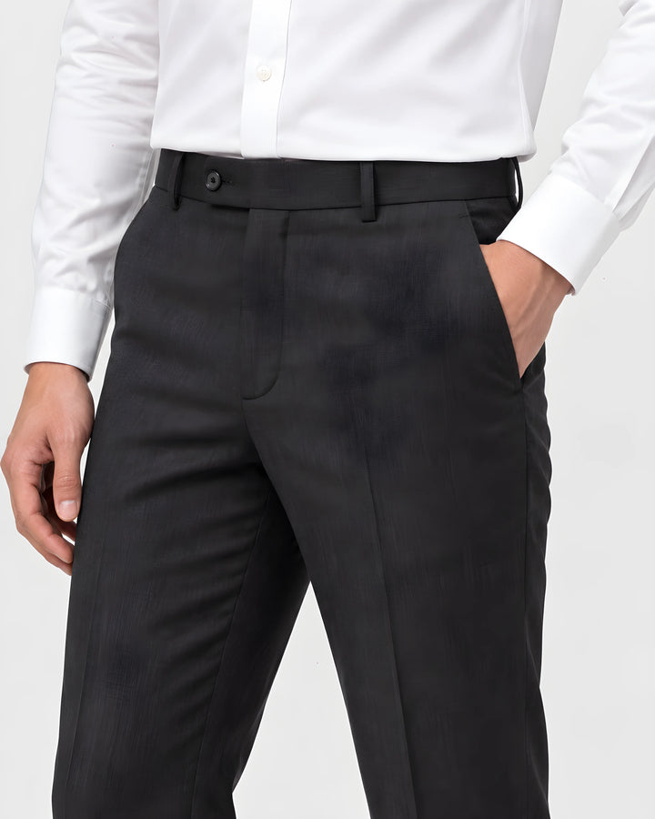 Dark Brown Slim Fit Plain Expendible Trouser