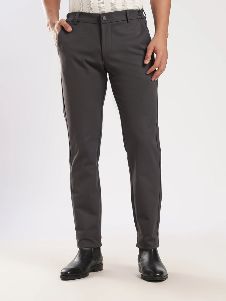 Dark Grey Regular Fit Travel Pant