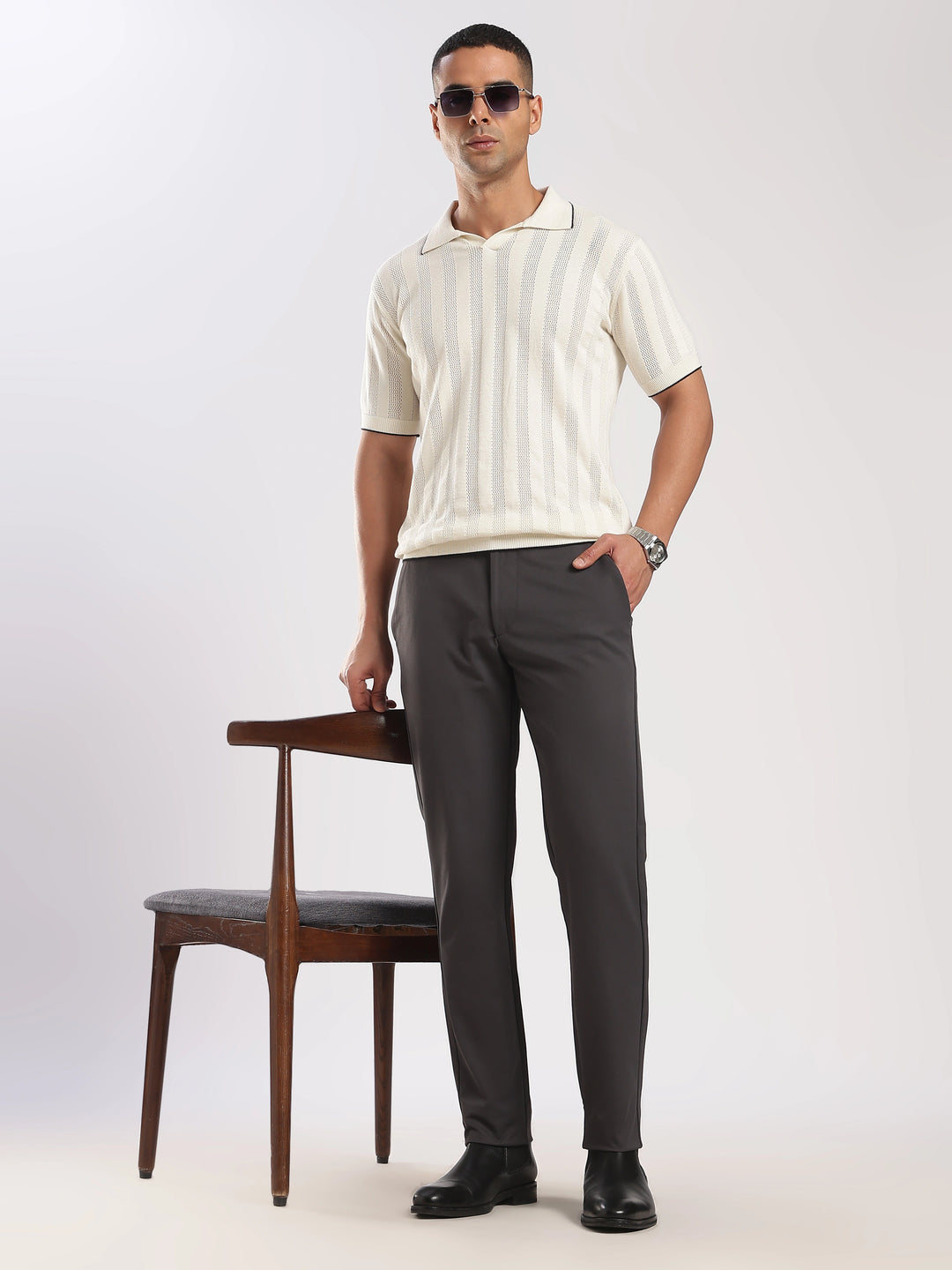 Dark Grey Regular Fit Travel Pant