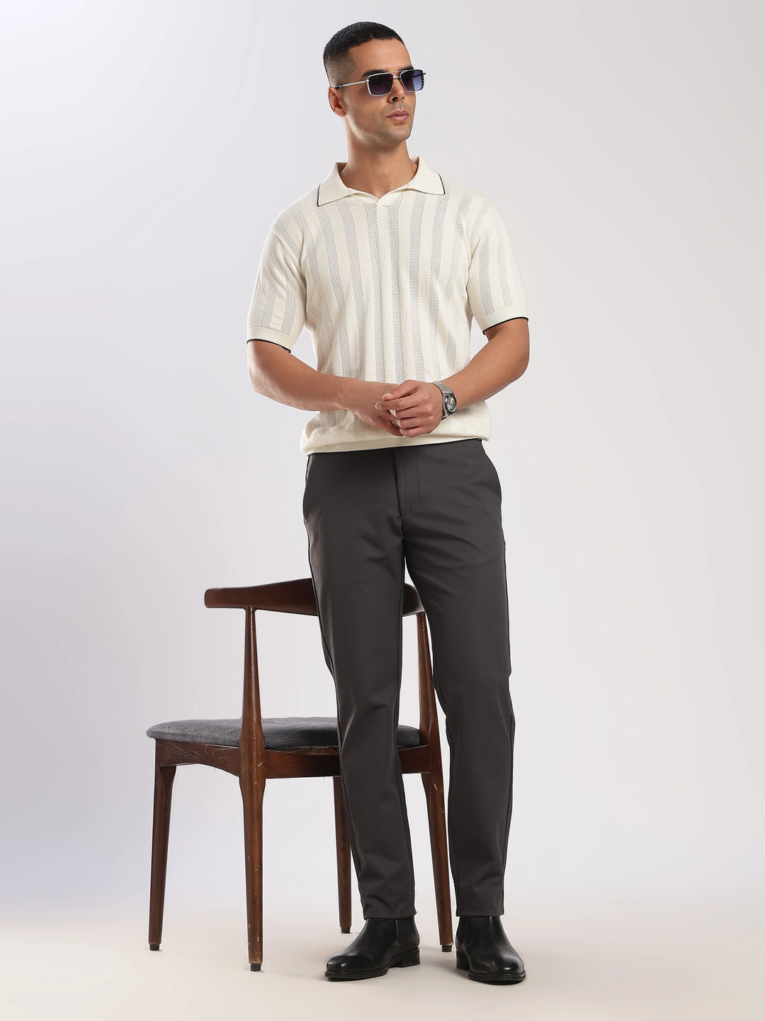 Dark Grey Regular Fit Travel Pant