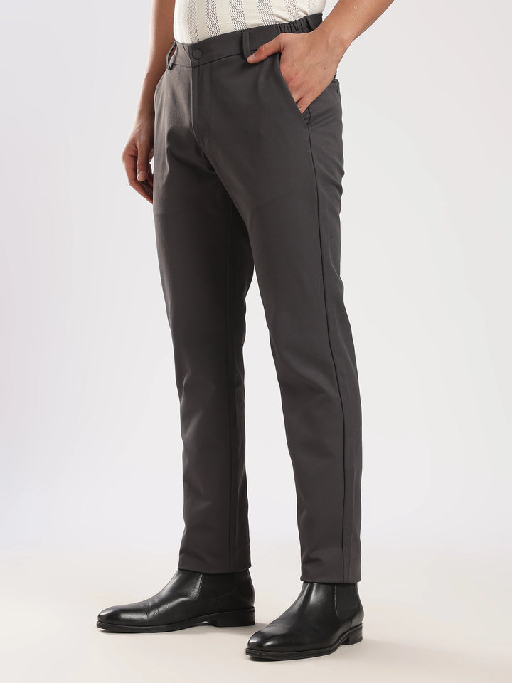 Dark Grey Regular Fit Travel Pant