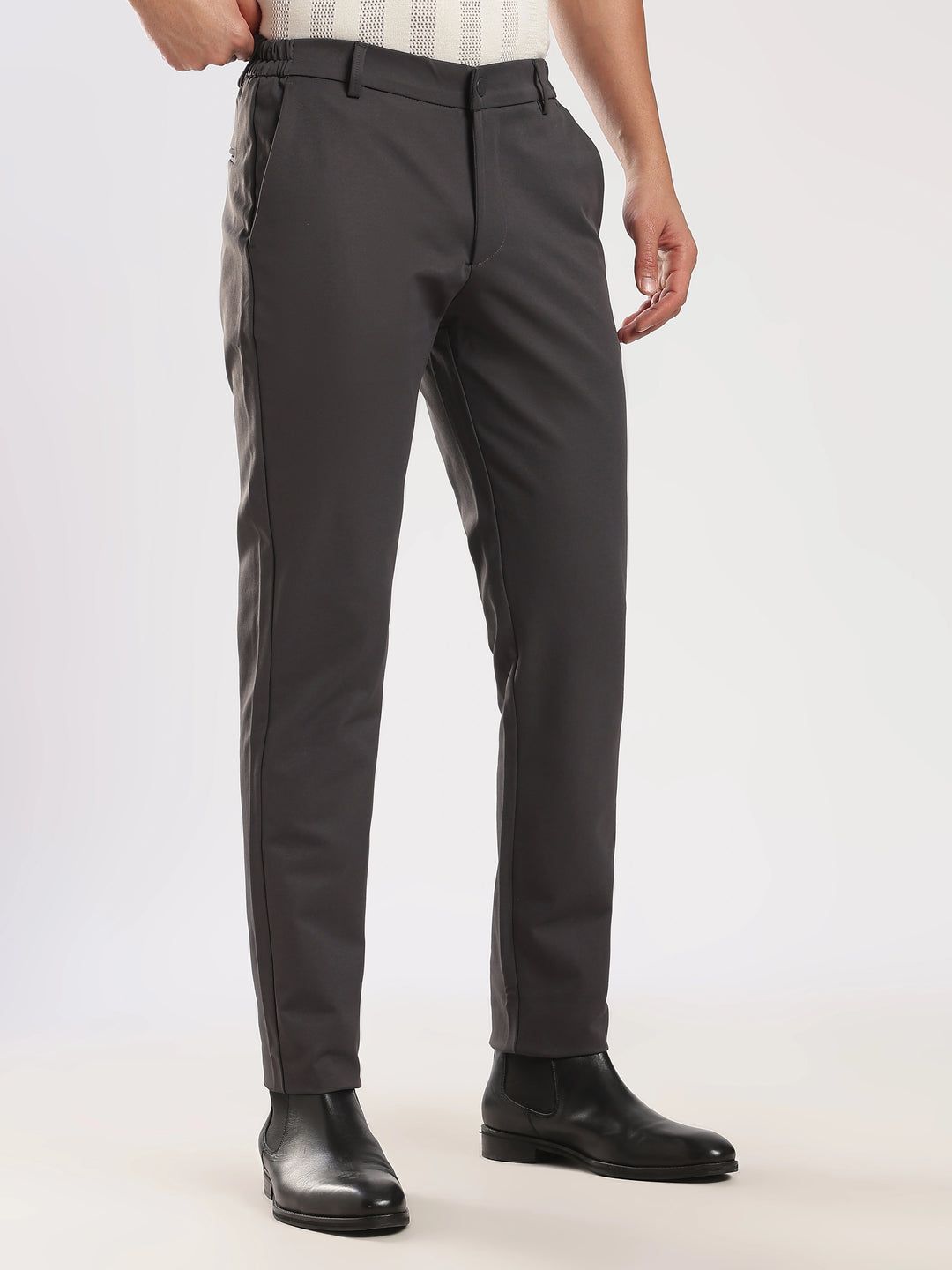 Dark Grey Regular Fit Travel Pant