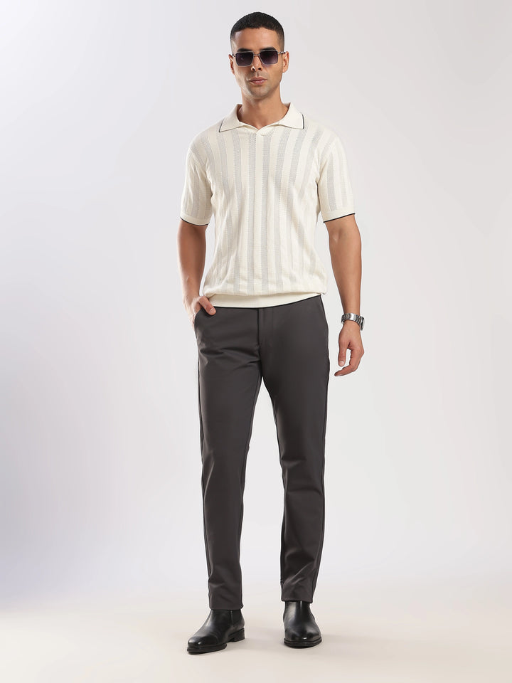 Dark Grey Regular Fit Travel Pant