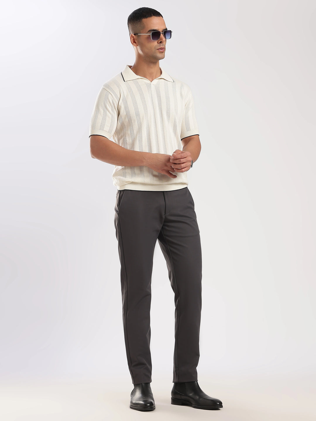 Dark Grey Regular Fit Travel Pant