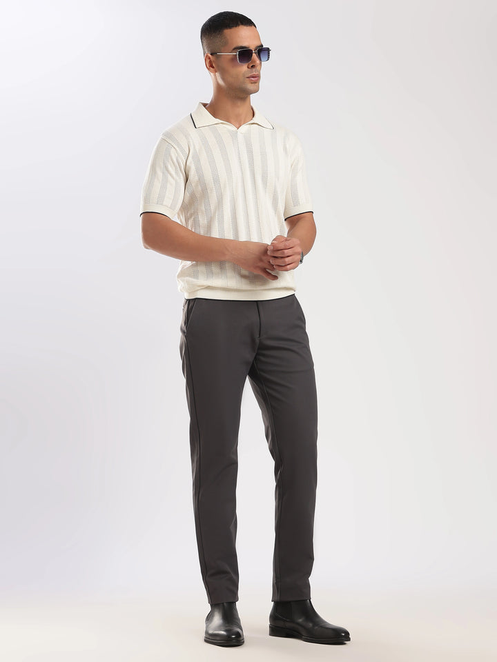Dark Grey Regular Fit Travel Pant
