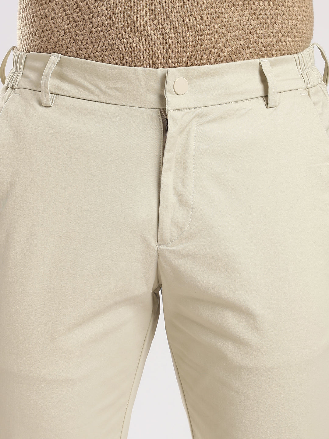 Cream Cotton Travel Pant