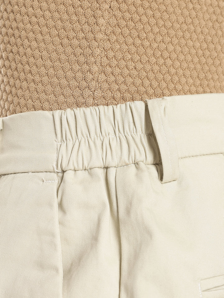 Cream Cotton Travel Pant