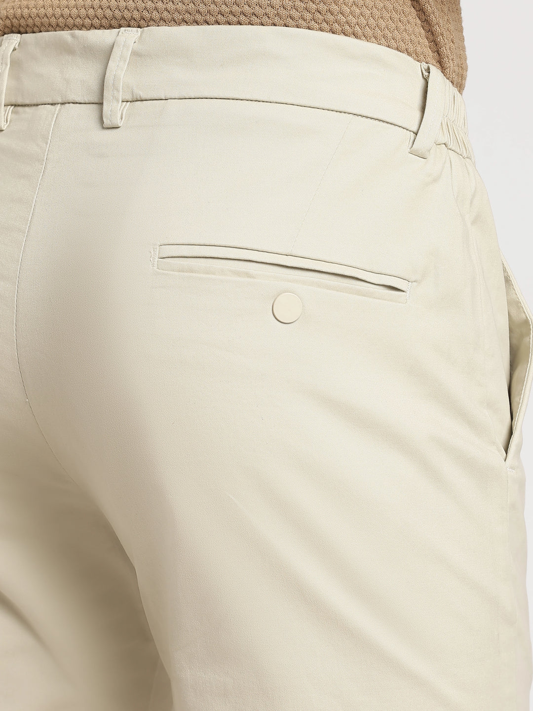 Cream Cotton Travel Pant