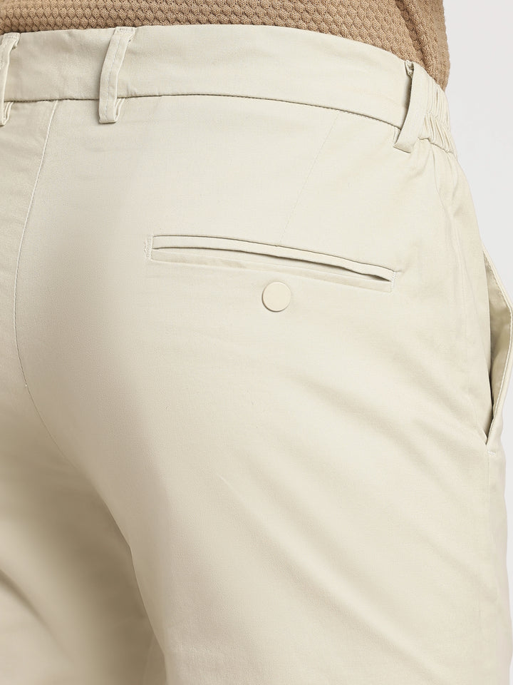 Cream Cotton Travel Pant