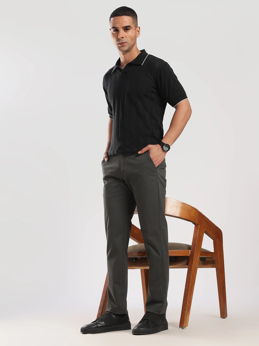 Brown Cotton Travel Pant