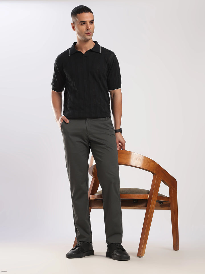 Brown Cotton Travel Pant