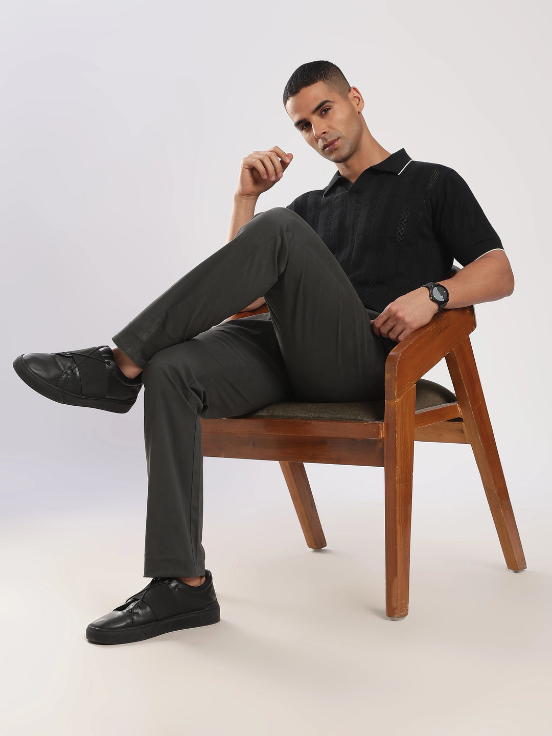 Brown Cotton Travel Pant