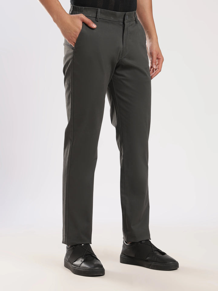 Brown Cotton Travel Pant