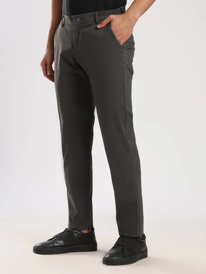 Brown Cotton Travel Pant