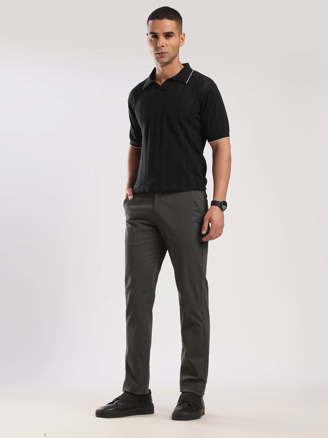 Brown Cotton Travel Pant