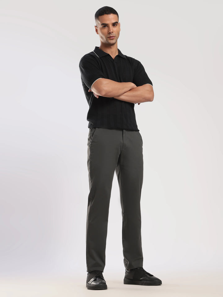 Brown Cotton Travel Pant
