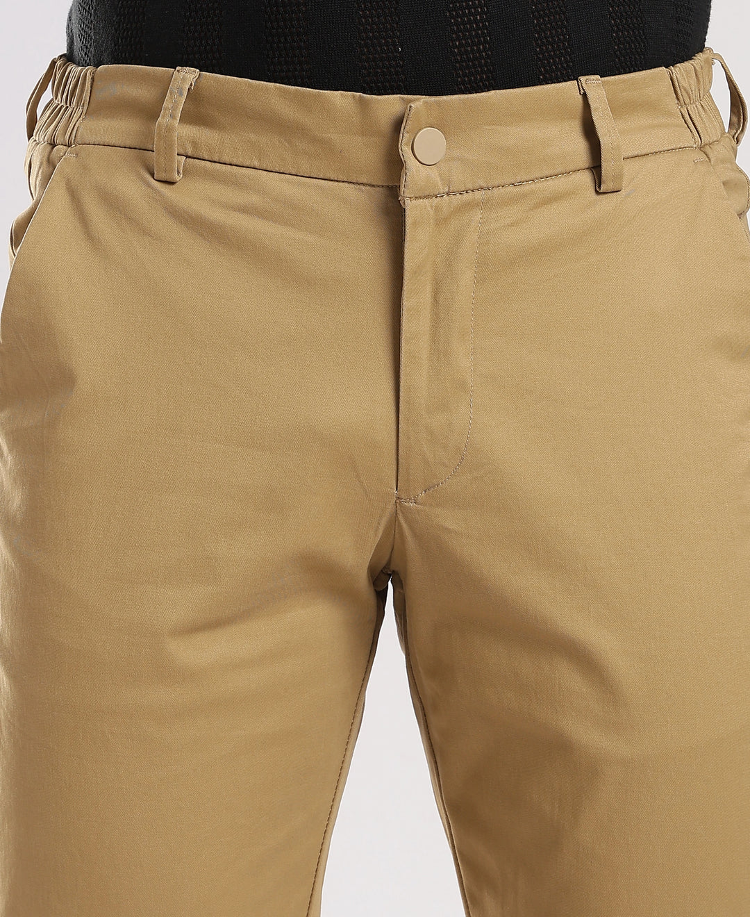 Beige Cotton Regular Fit Travel Pant