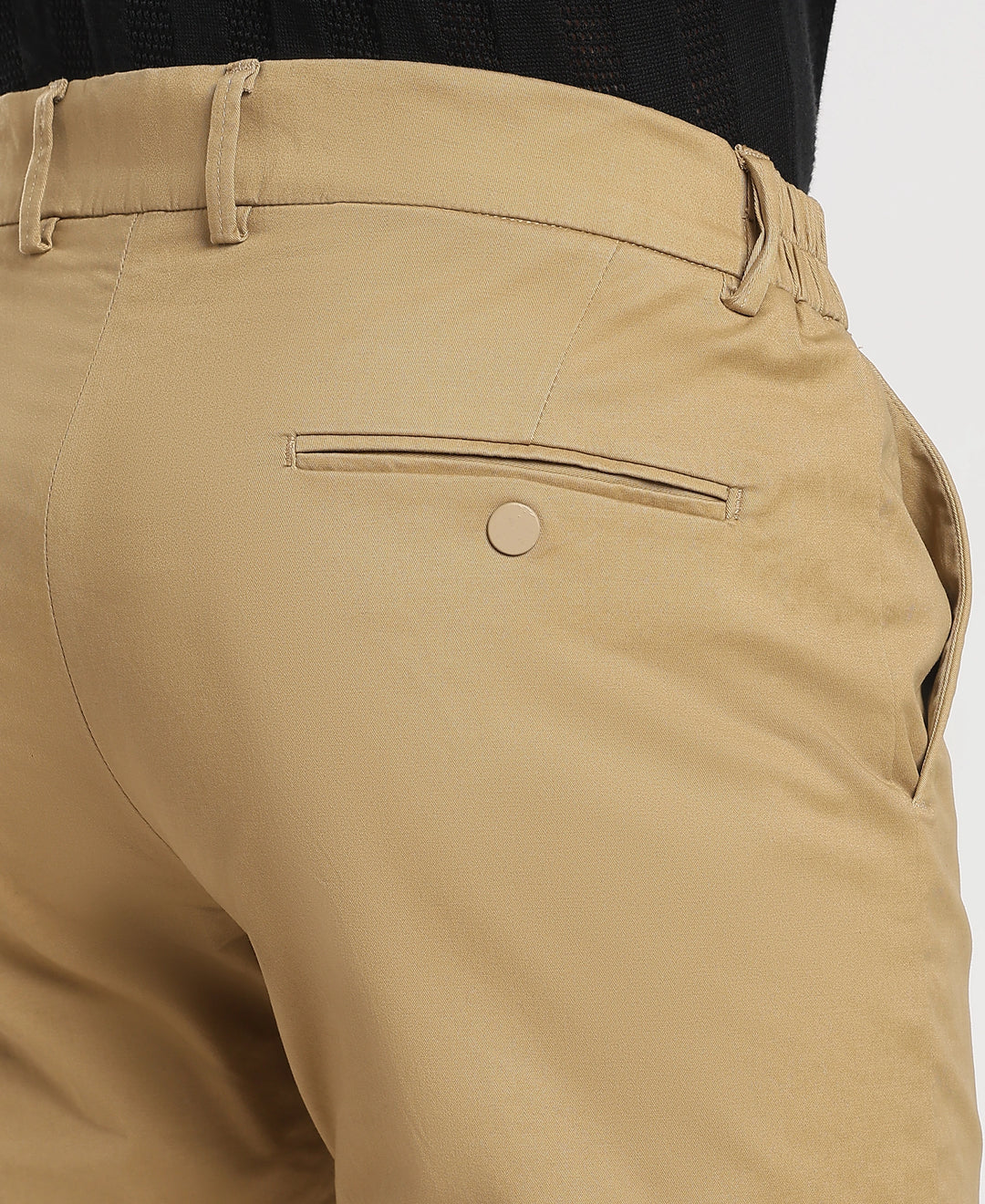Beige Cotton Regular Fit Travel Pant