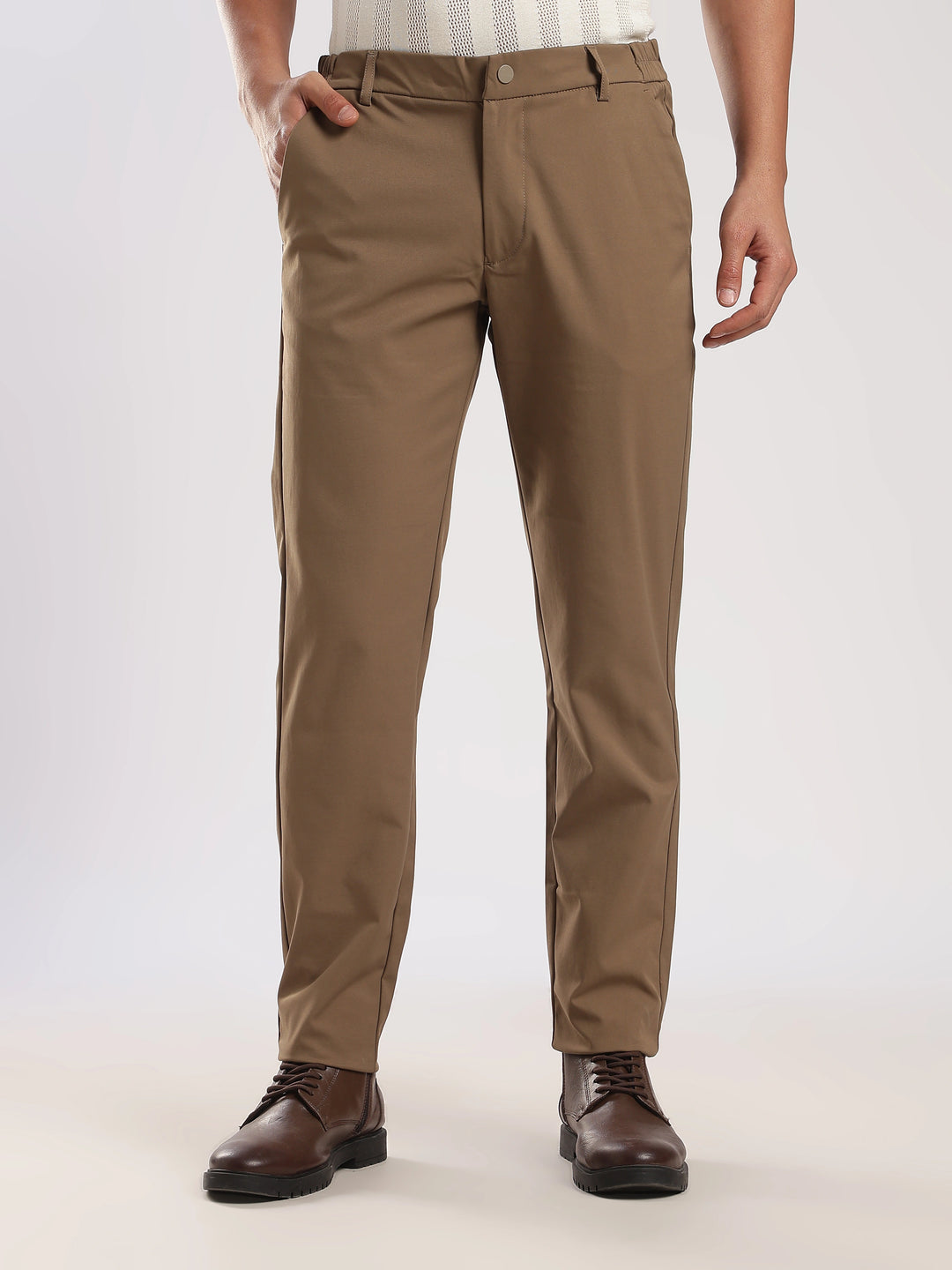 Brown Regular Fit Travel Pant