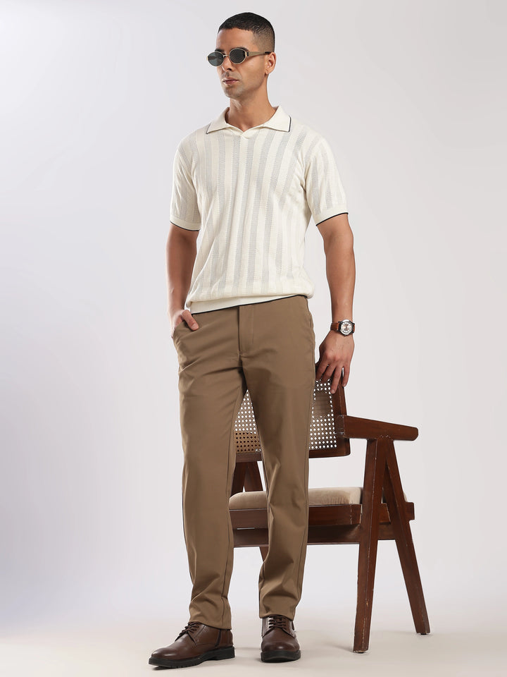 Brown Regular Fit Travel Pant