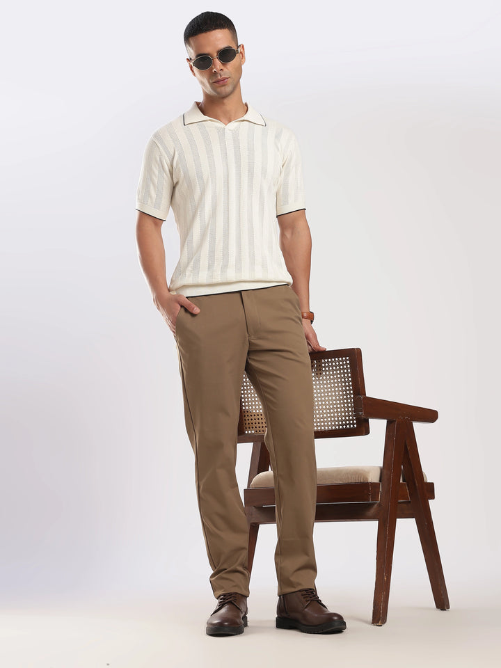 Brown Regular Fit Travel Pant