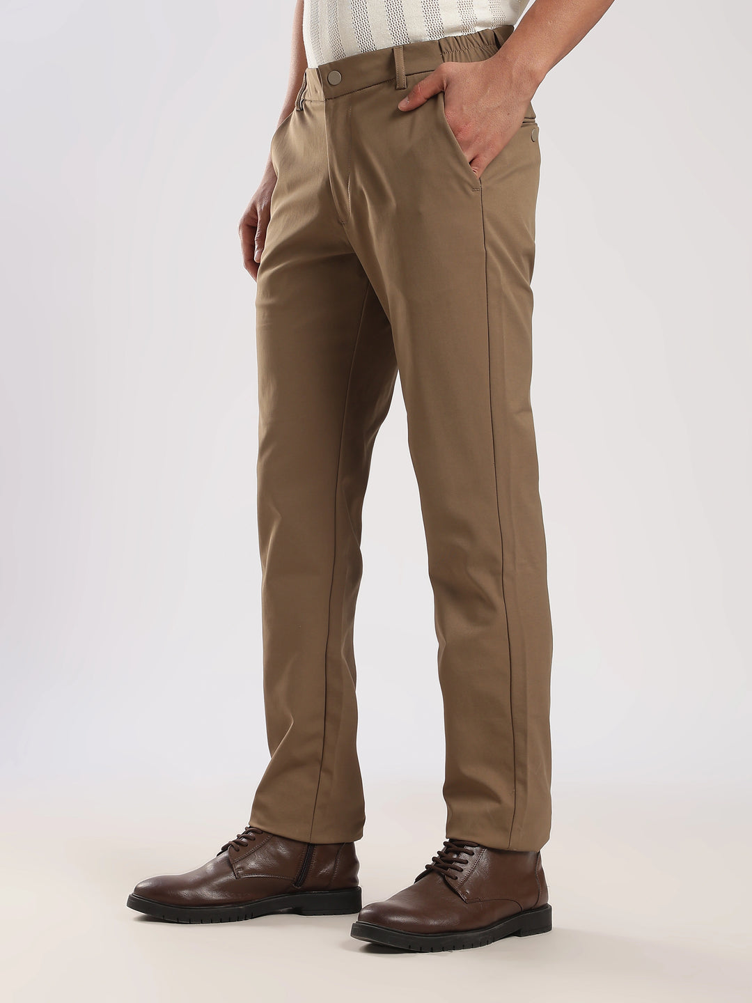 Brown Regular Fit Travel Pant