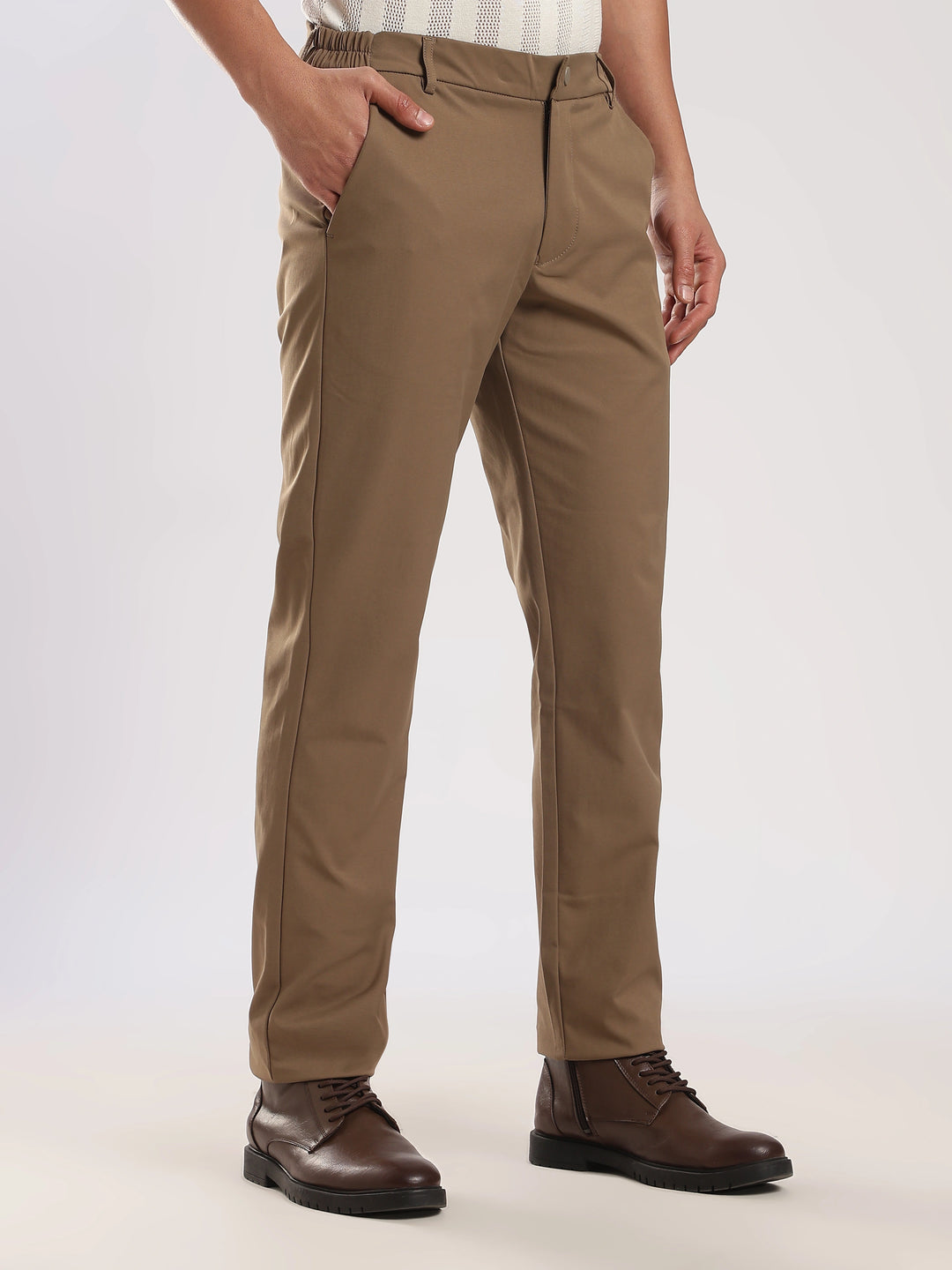 Brown Regular Fit Travel Pant