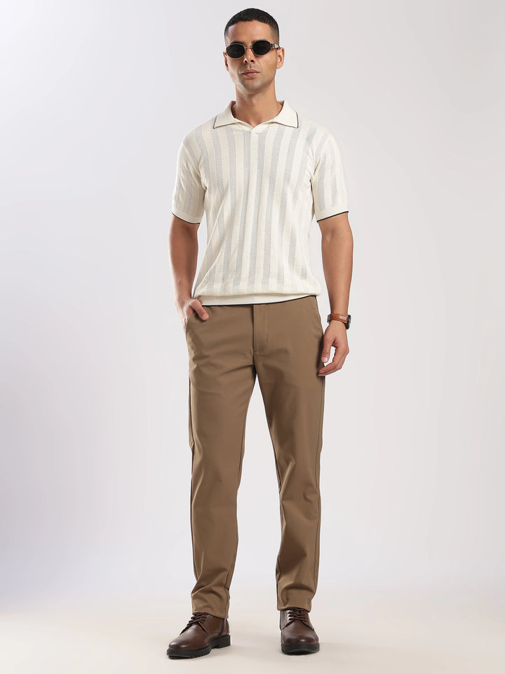 Brown Regular Fit Travel Pant