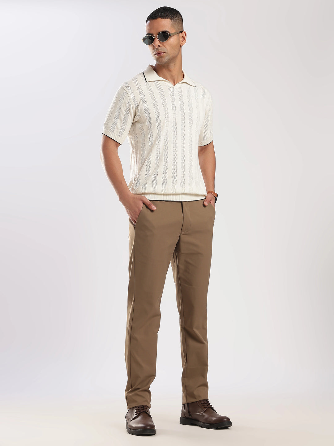 Brown Regular Fit Travel Pant