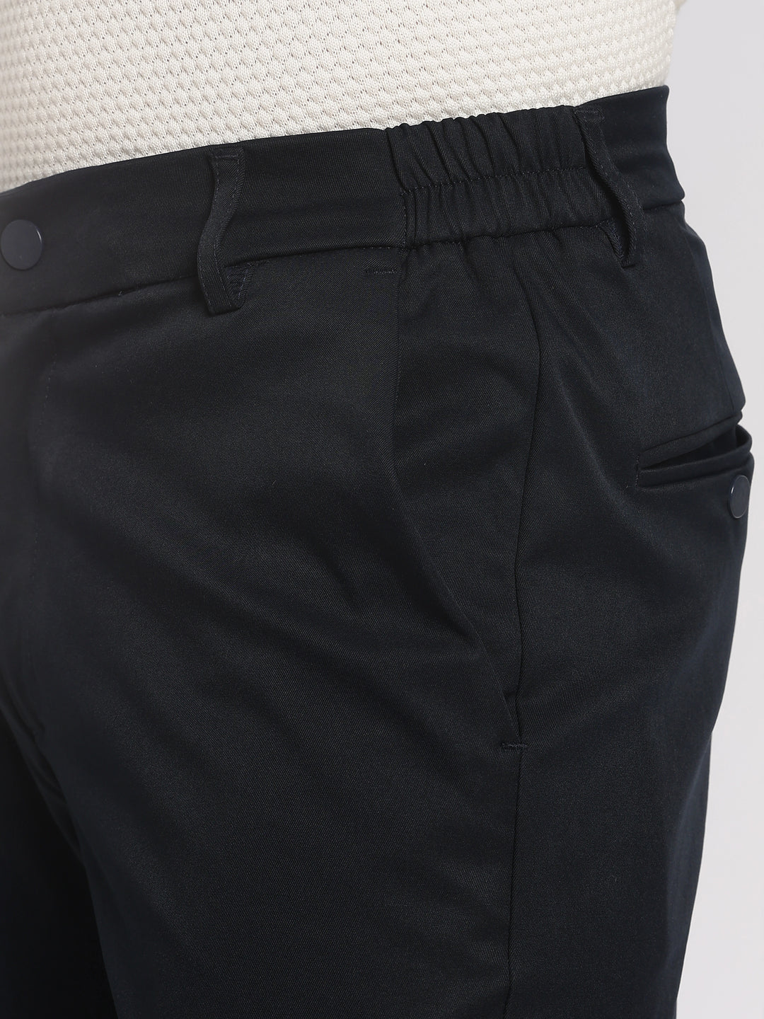 Navy Cotton Regular Fit Travel Pant