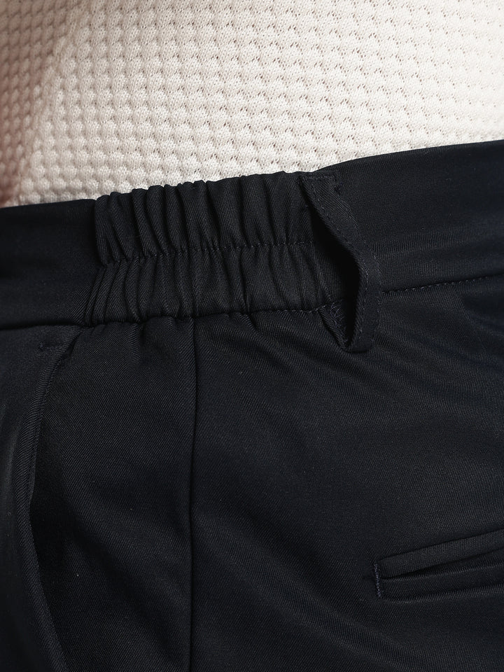 Navy Cotton Regular Fit Travel Pant
