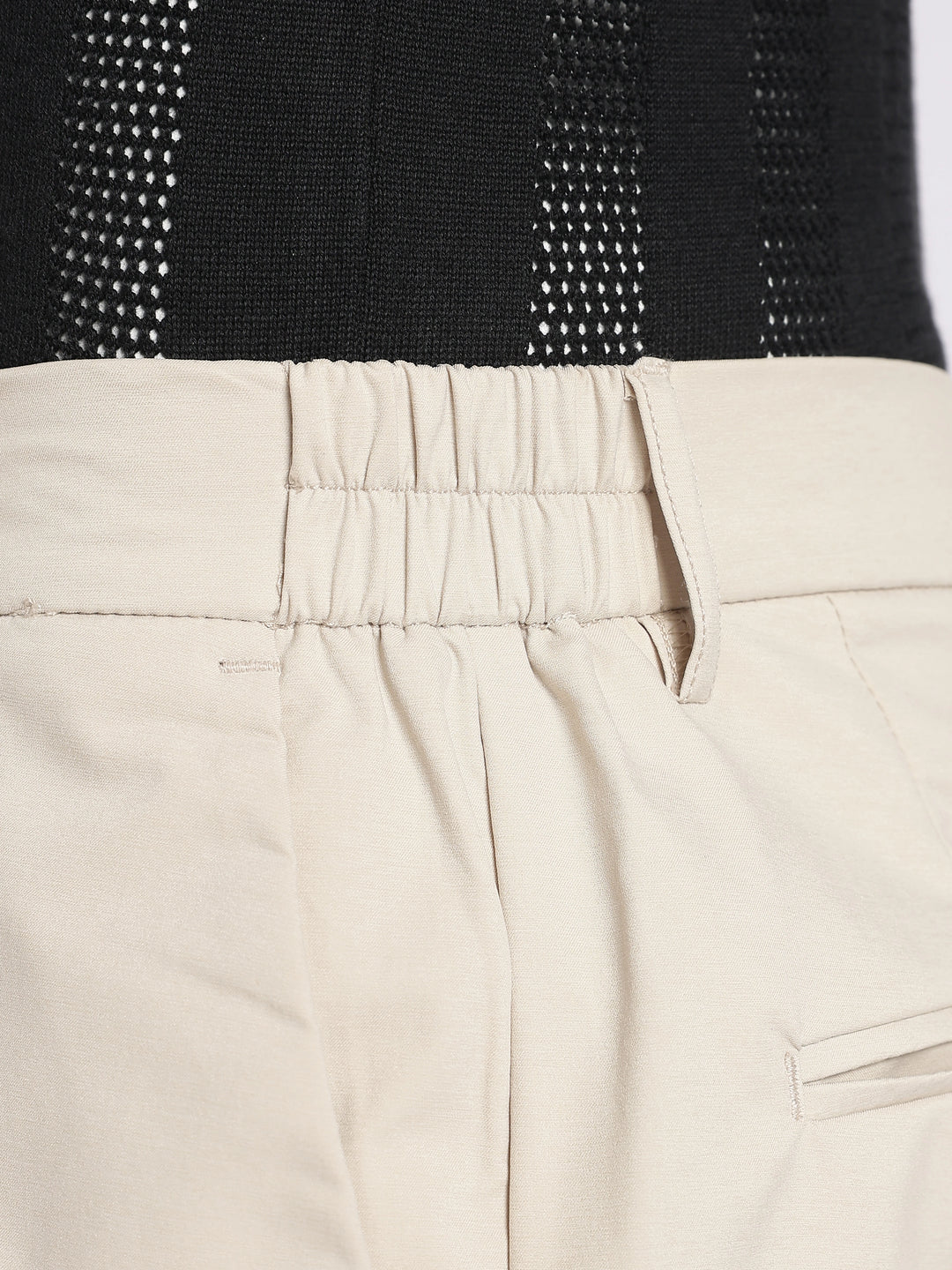 Cream Cotton Travel Pant