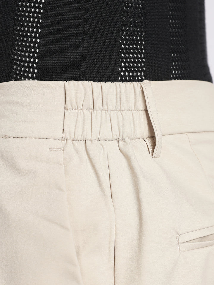 Cream Cotton Travel Pant