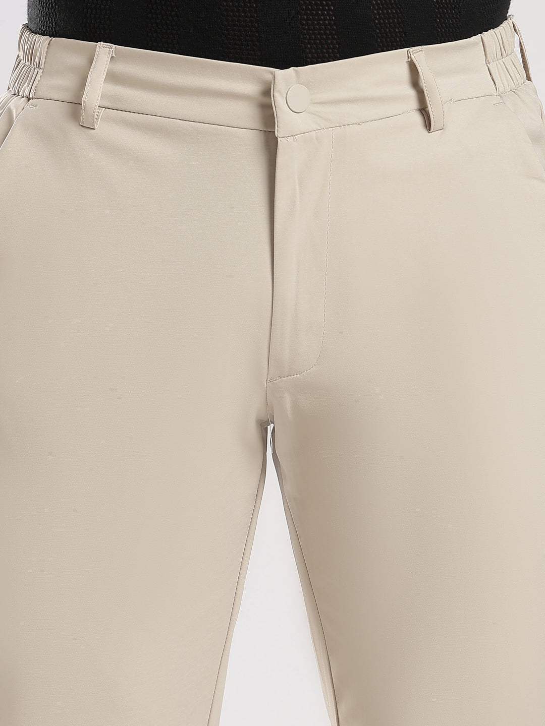 Cream Cotton Travel Pant