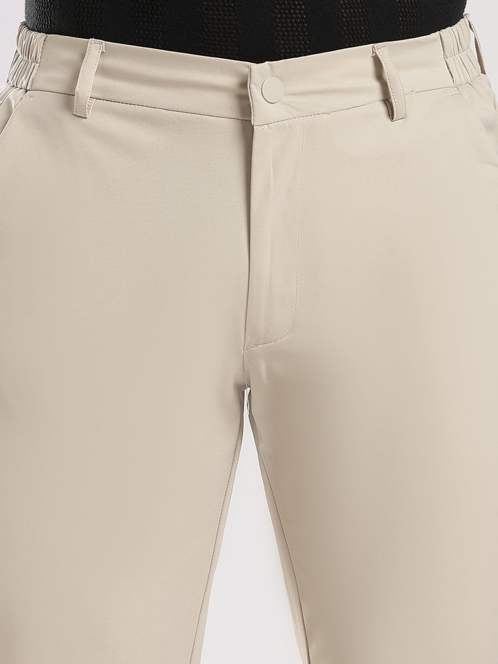 Cream Cotton Travel Pant