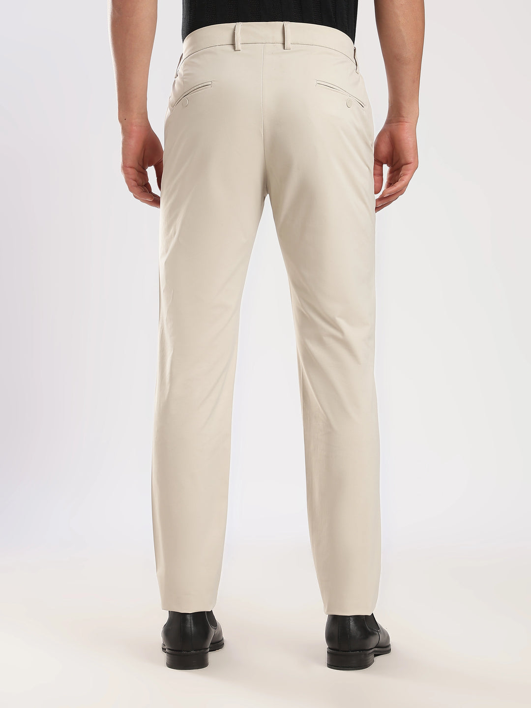 Cream Cotton Travel Pant