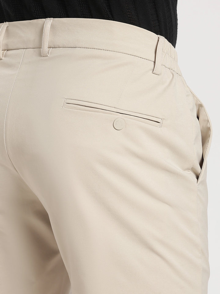 Cream Cotton Travel Pant