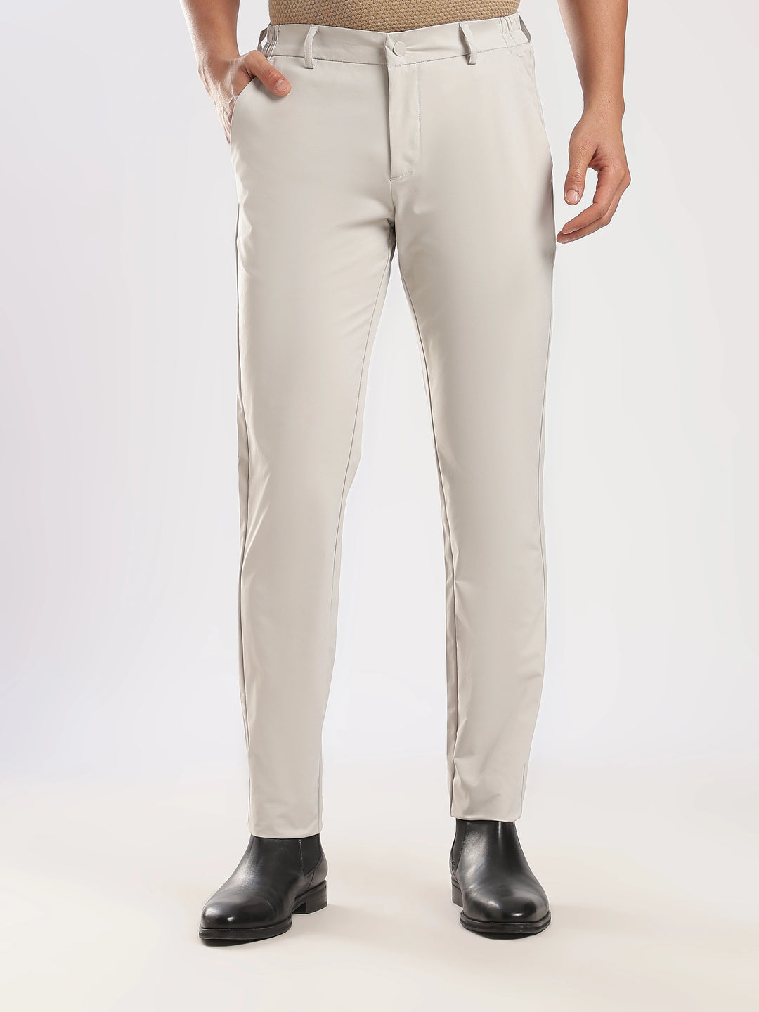 Light Grey Cotton Travel Pant